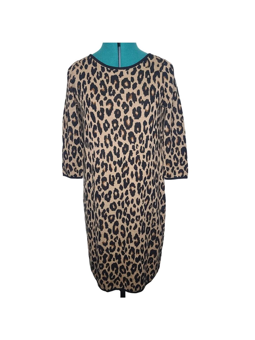 Ann Taylor wool blend leopard sweater dress - medium petite MP